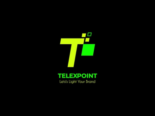 Un logo negro y verde para telelpoint.