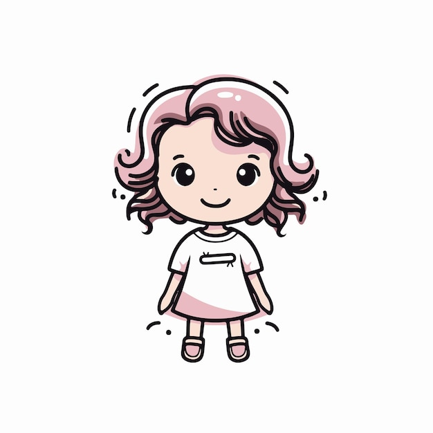 Logo de una niña linda de dibujos animados sonriente diciendo hola logo de avatar