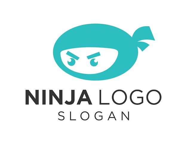 Un logo ninja azul con una cara enojada.