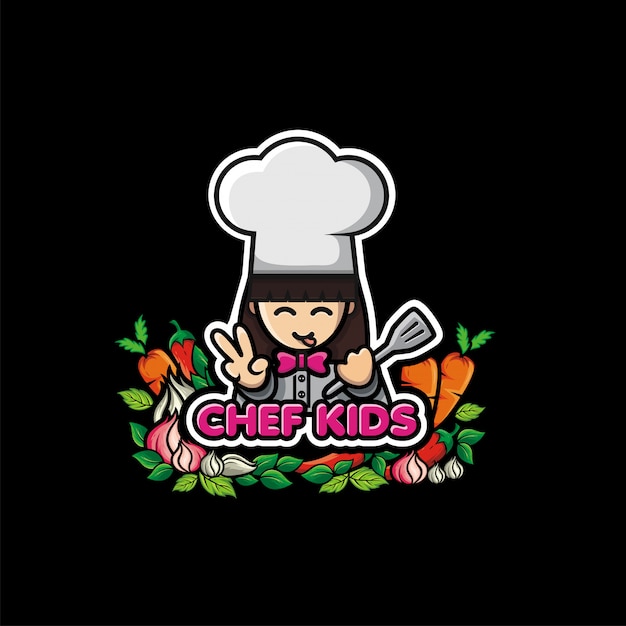 Vector logo de niños chef