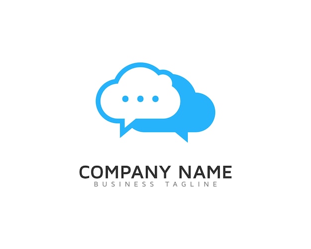 Logo de nube con diseño de chat
