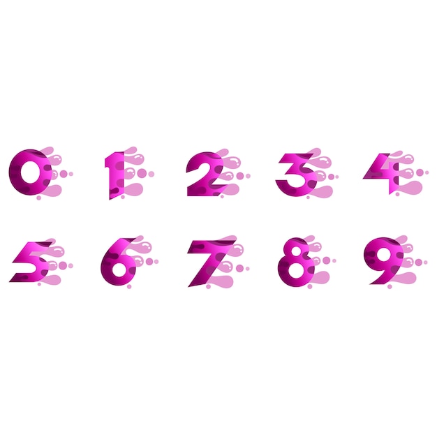 Logo de números con forma de burbuja rápida