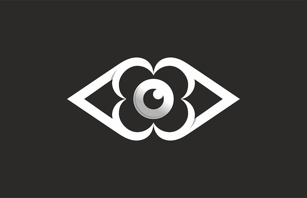 Logo de ojo de flor con monograma