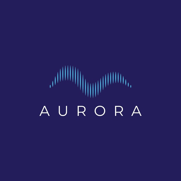 El logo de la ola de luz inspirado en la luz de la aurora Con un concepto moderno