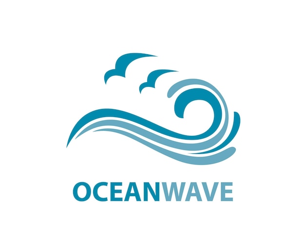 Logo de ola oceanica