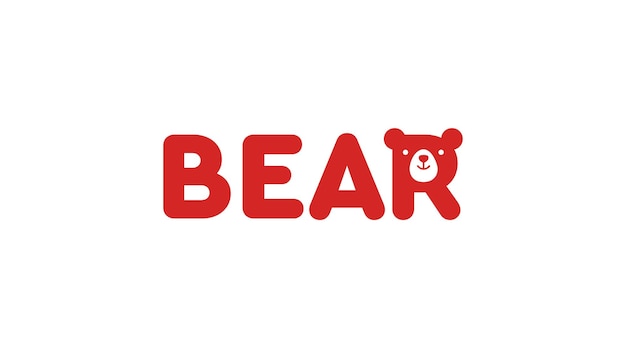 Un logo de oso rojo con la palabra oso en él