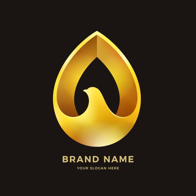 Logo de pájaro dorado