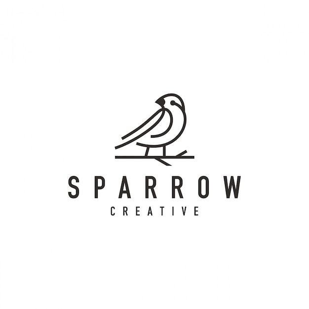 logo de pájaro gorrión