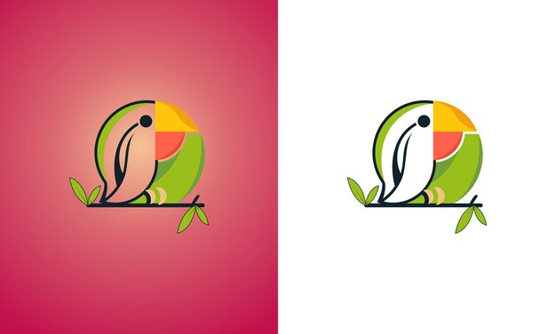 logo de pájaro con inspiración de hojas