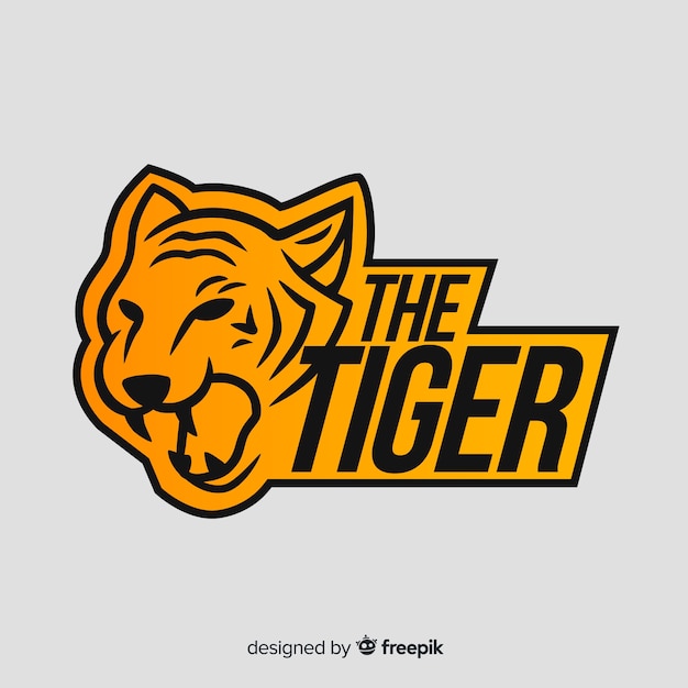 Vector logo palabra y tigre