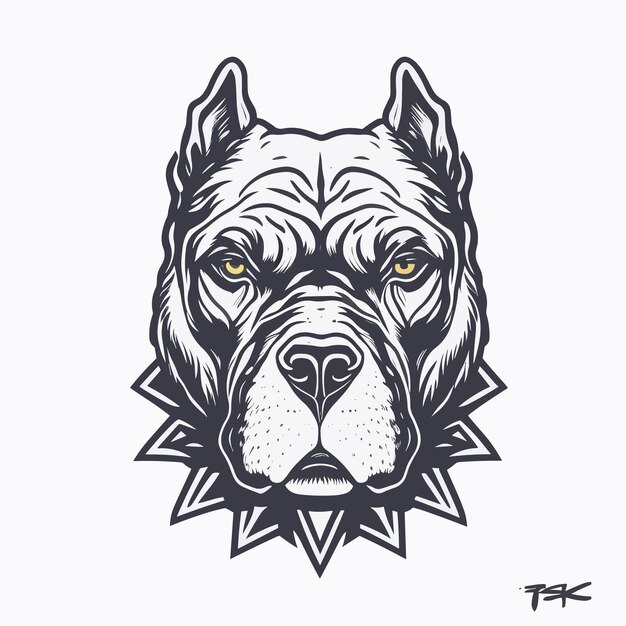 Vector un logo para un perro llamado tk.