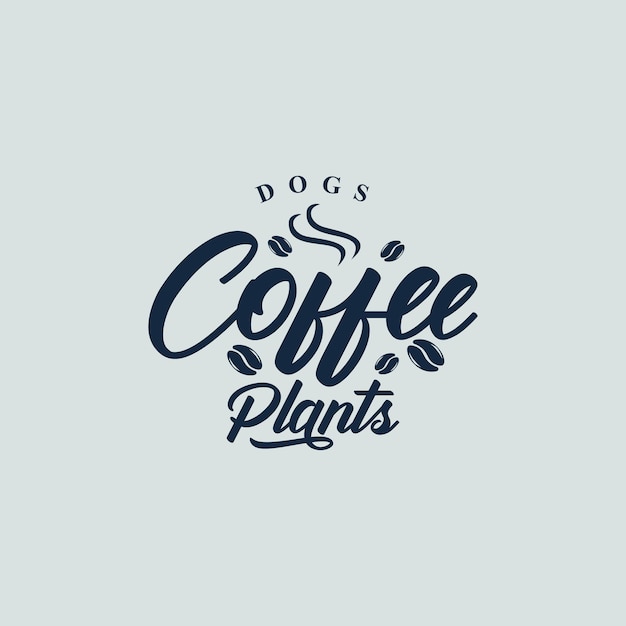 Vector un logo para perros plantas de café.