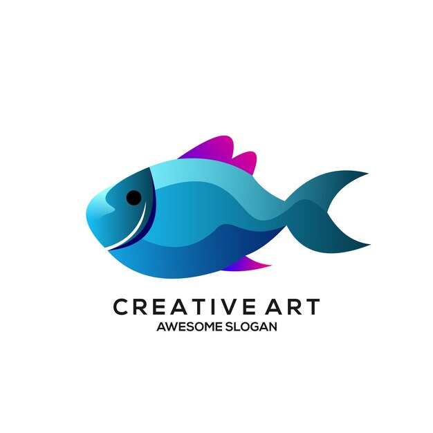 Logo pescado degradado colorido diseño