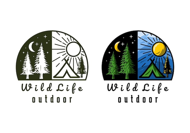 Logo Pine Wild Life Plantilla de ilustración vectorial con diseño simple y elegante Bueno para cualquier industria