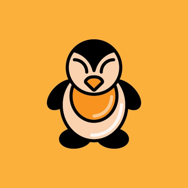 Logo de un pingüino combinado con un huevo. Diseño de logotipo simple para restaurantes u otros campos.