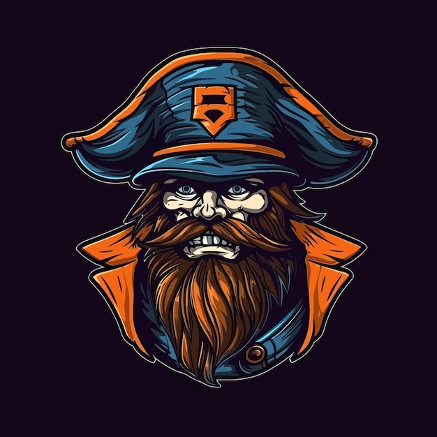 Un logo de piratas diseñado en estilo de ilustración de esports