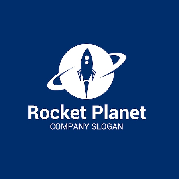 Vector logo del planeta cohete