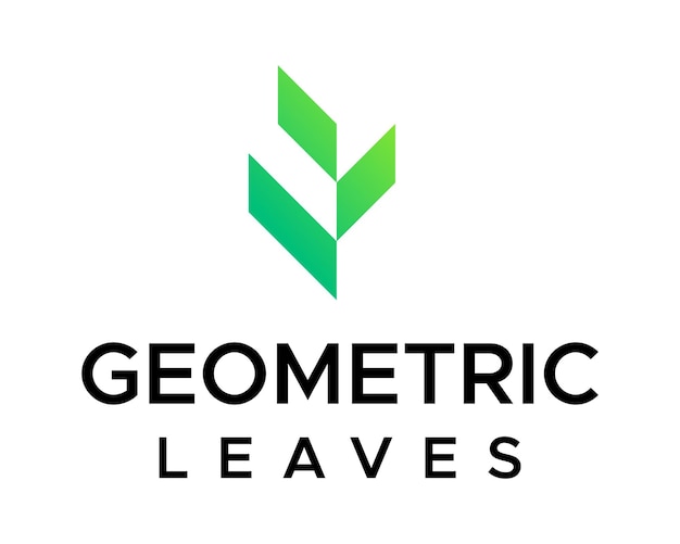 Un logo para una planta llamada hojas geométricas.