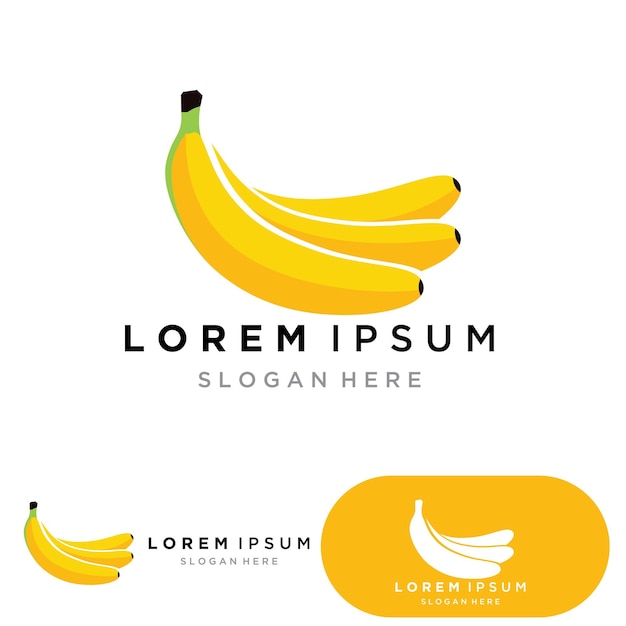 Logo de plantilla de vector de frutas bananan