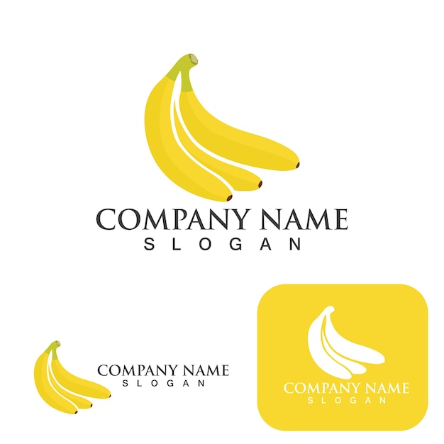 Logo de plantilla de vector de frutas bananan