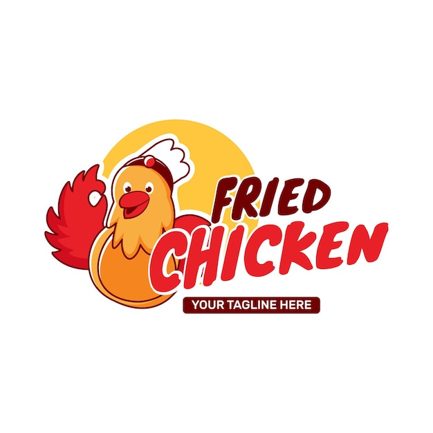 Vector logo de pollo frito para restaurante