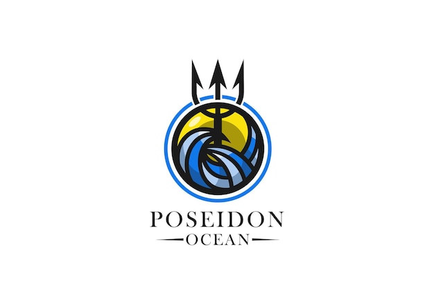 Logo Poseidon Ocean Para Cafe Restaurante Bebidas Y Alimentos
