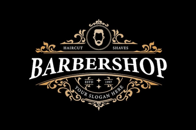 Logo real vintage de barbería