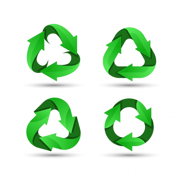 Logo de reciclaje verde