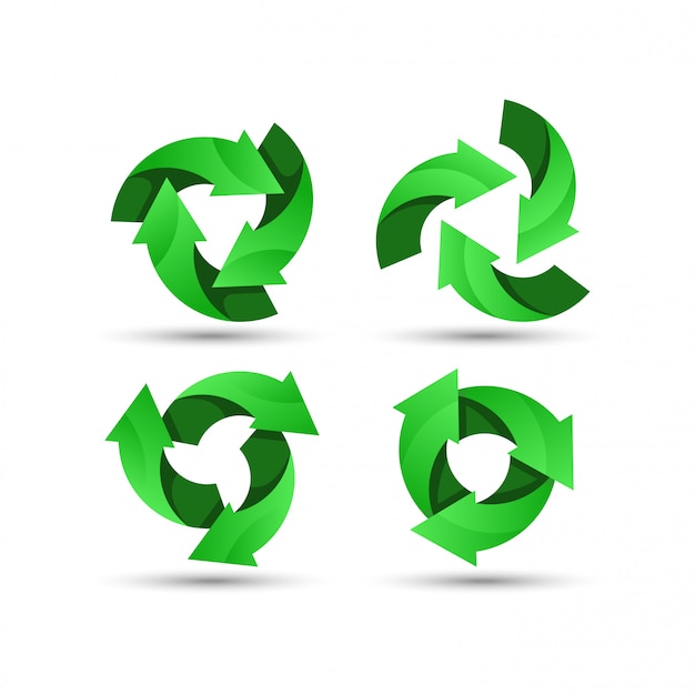 Logo de reciclaje verde