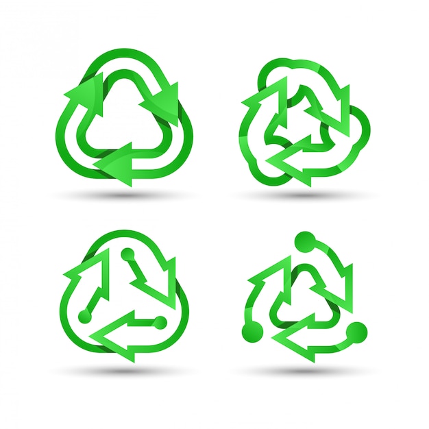 Vector logo de reciclaje verde