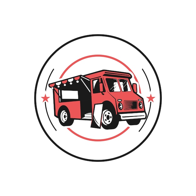 Logo redondo de food truck los logos tienen un look retro