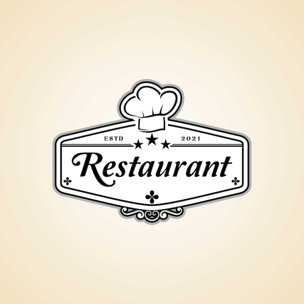 Logo de restaurante con gorro de chef