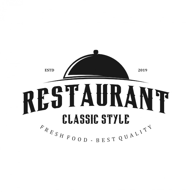 Vector logo del restaurante con el icono de tapa de olla