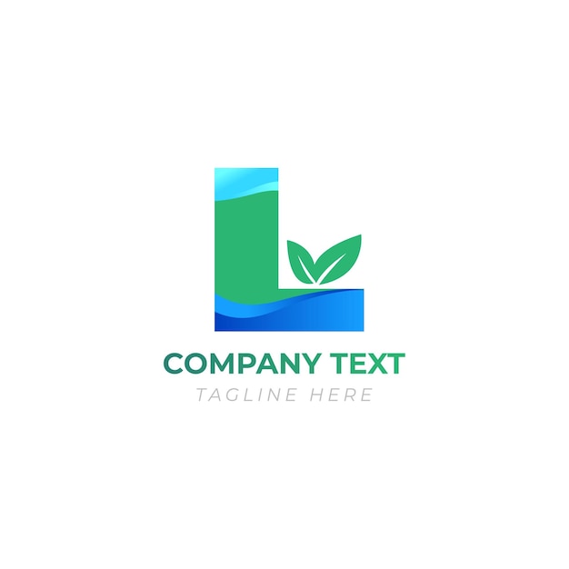 Logo resumen Diseño vibrante y ecológico con agua de hojas y cielo