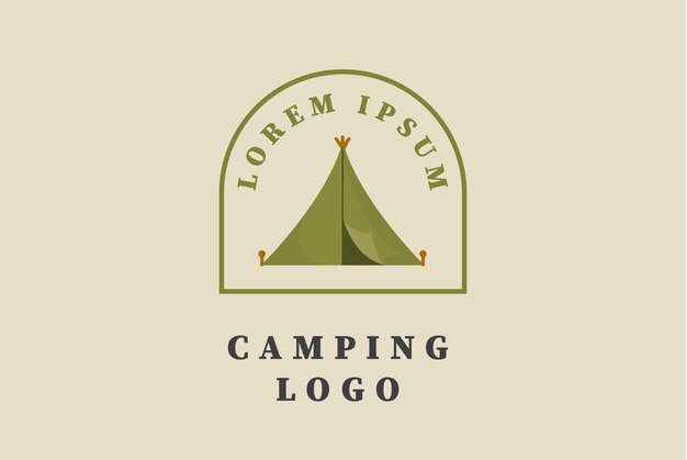 Logo retro de camping y aventura al aire libre