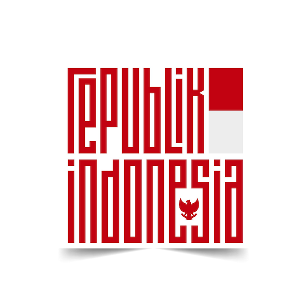 Un logo rojo y blanco que dice republik indonesia