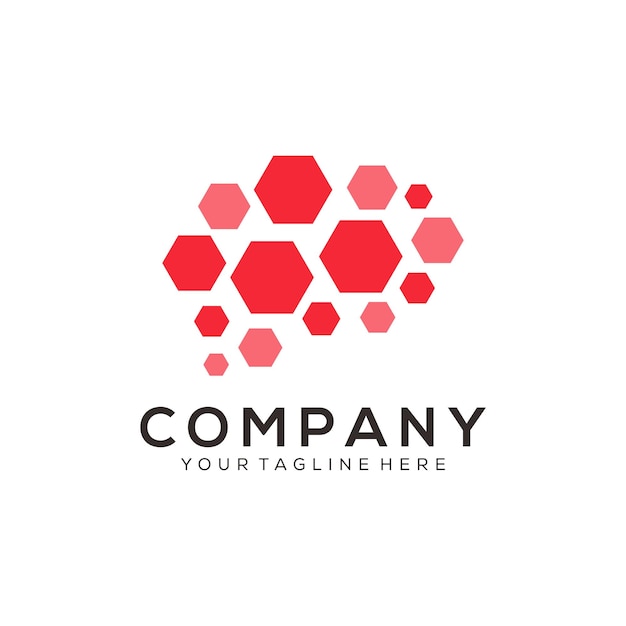 Un logo rojo y negro para una empresa.