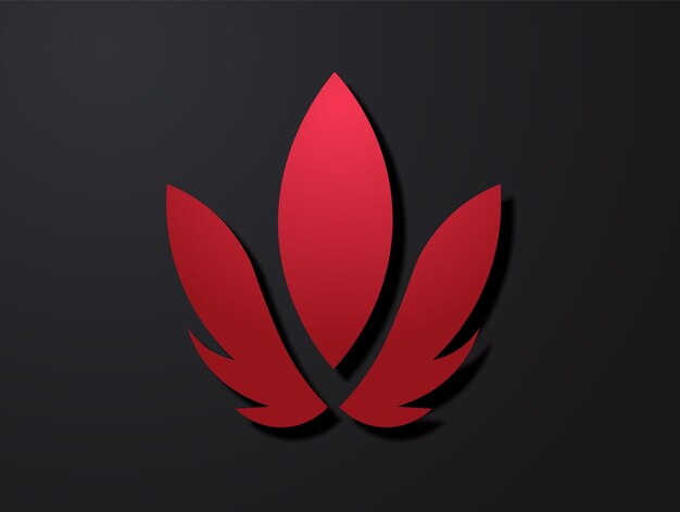 Logo rojo sobre un fondo negro