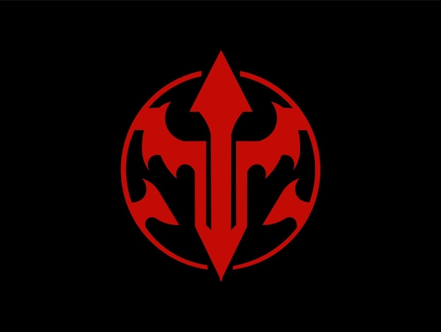 Logo rojo sobre un fondo negro