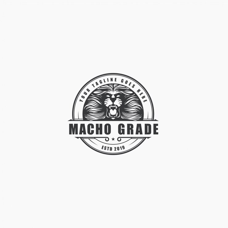 Logo de rugido de león de lujo vintage