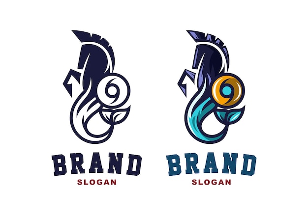 Logo Seahorses Plantilla de ilustración vectorial con diseño simple y elegante Bueno para cualquier industria