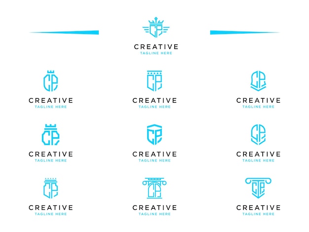 Vector logo set cp diseño gráfico moderno, diseño de logotipo inspirador para todas las empresas. -vectores