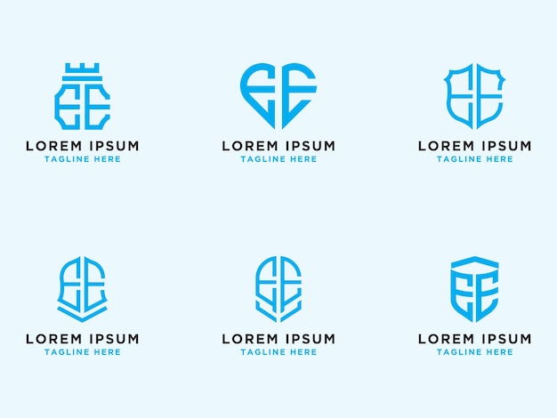 Logo set ee diseño gráfico moderno, diseño de logotipo inspirador para todas las empresas. -vectores