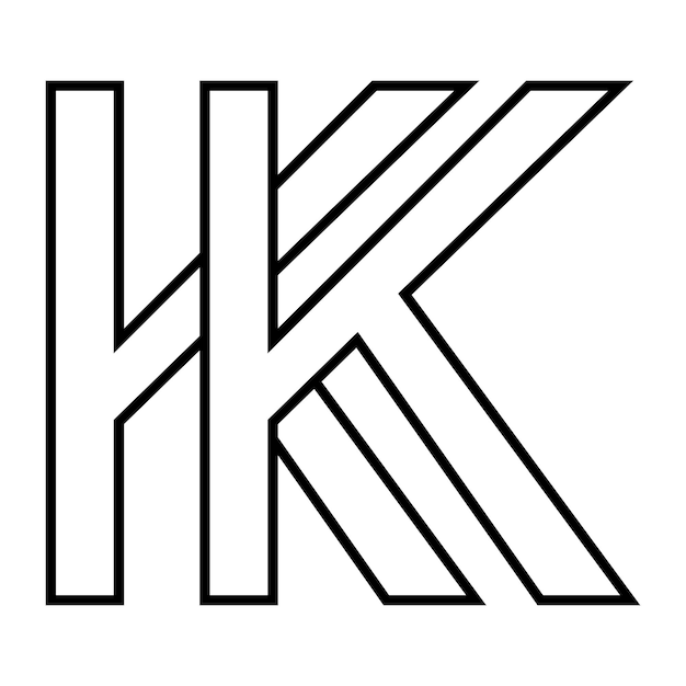 Logo signo kk icono letras dobles logotipo k