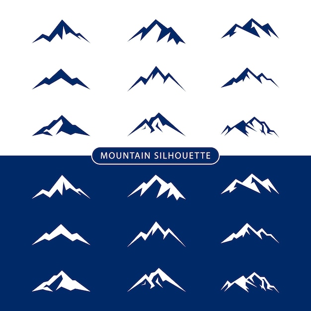 Vector logo de silueta de montaña