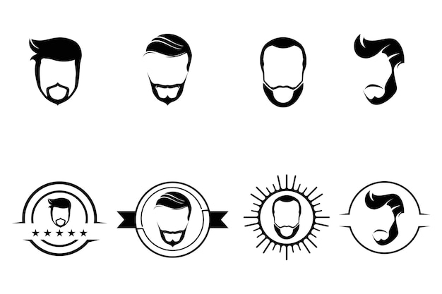 Logo y símbolo de barba y bigote