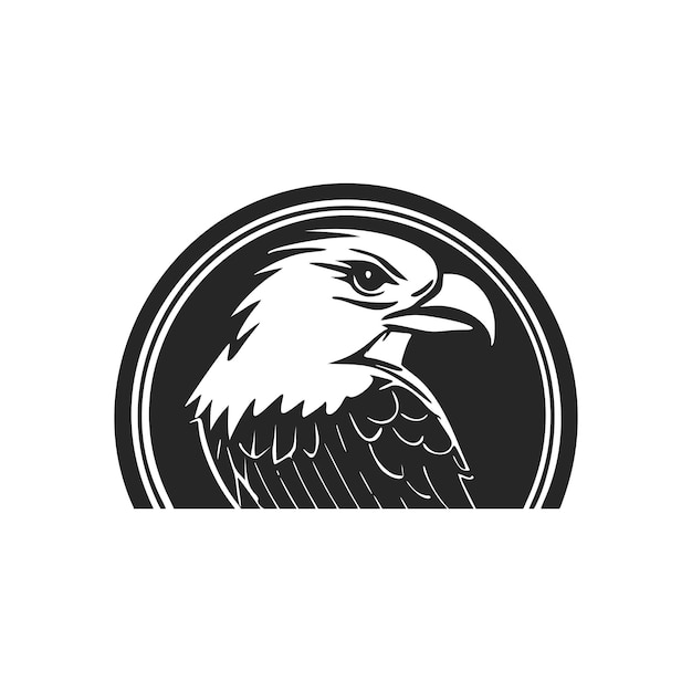 Logo simple en blanco y negro con un águila preciosa