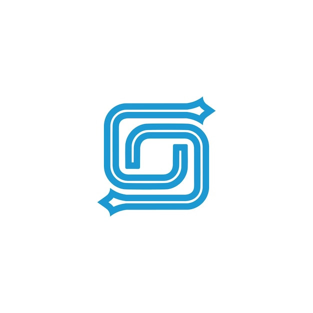 logo simple cuadrado con curvas azul color icono diseño gráfico minimalista logo