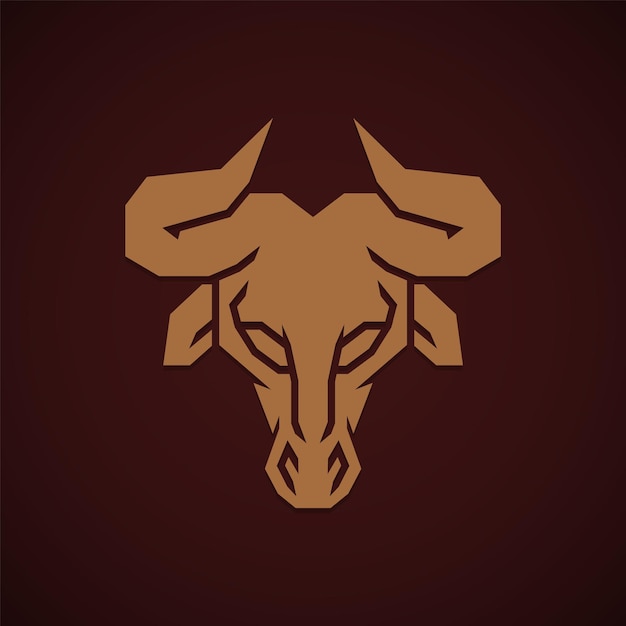 Logo simple de silueta de cabeza de toro