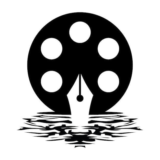 Logo simple silueta escritor director y cine